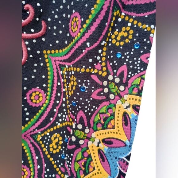 NWT Desigual Mara Embroidered Mandala 3/4 Sleeve A-Line Black Mini Dress - Picture 9 of 15